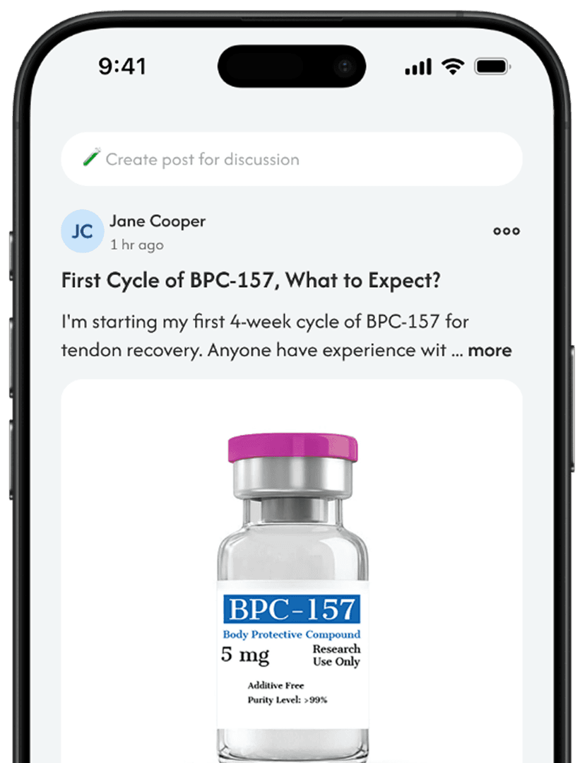 Peptide MD mobile app case study preview - Maze Digital Peptide MD case study app on phone - right view
