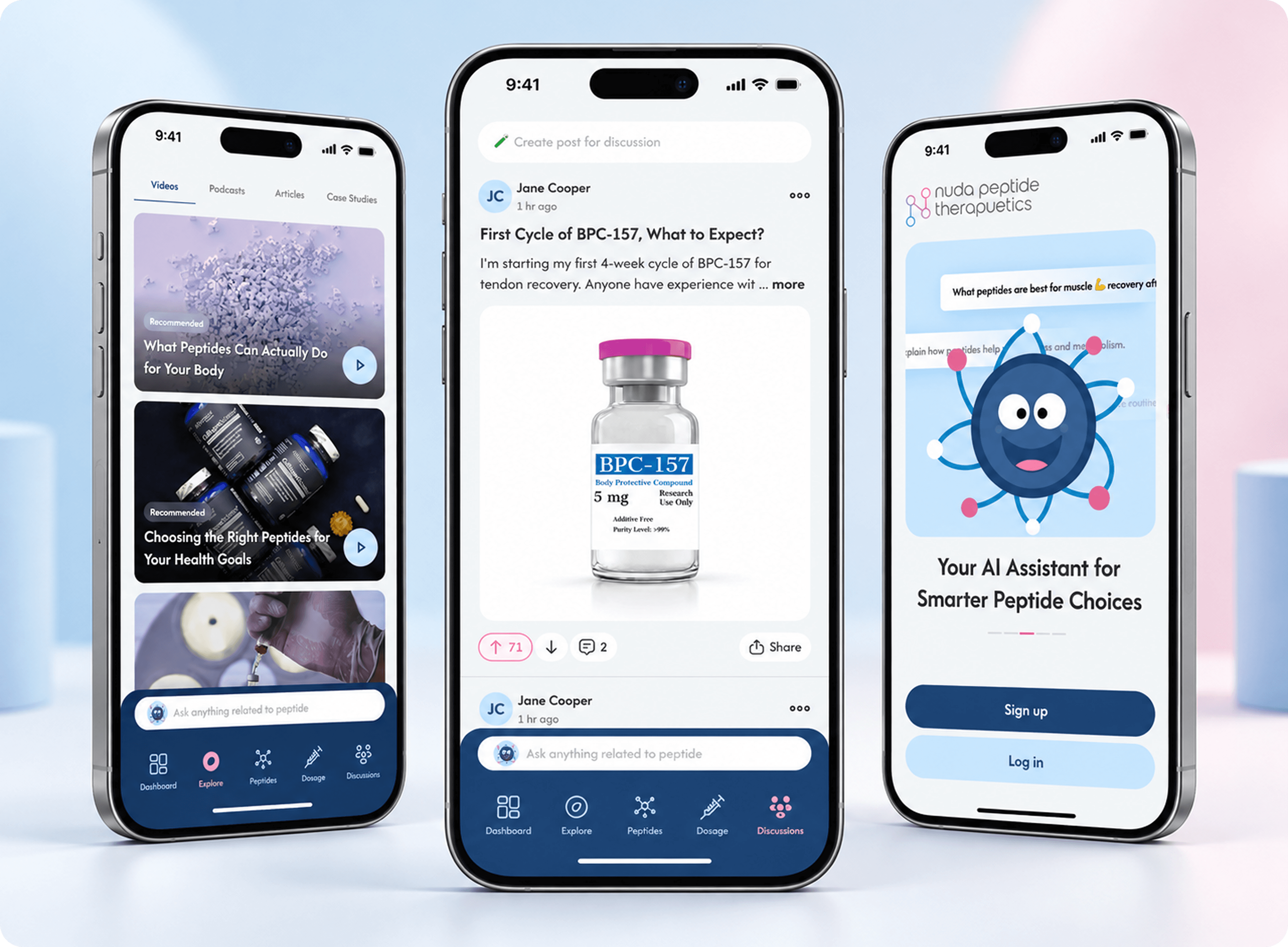 peptide mobile experience showcase
