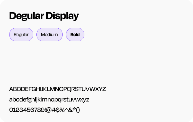Vybe Degular Display typography showcase