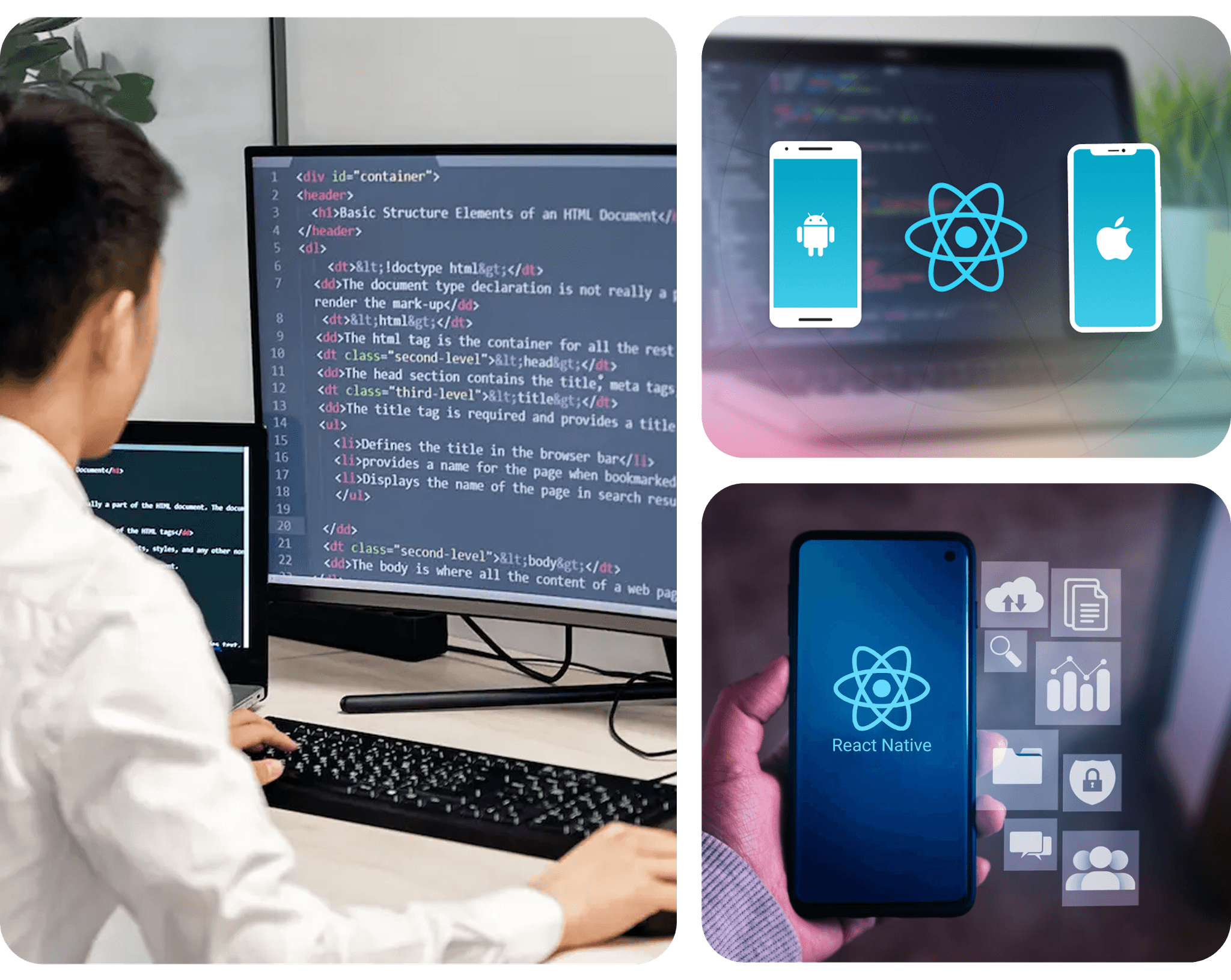 Developer writing React Native code