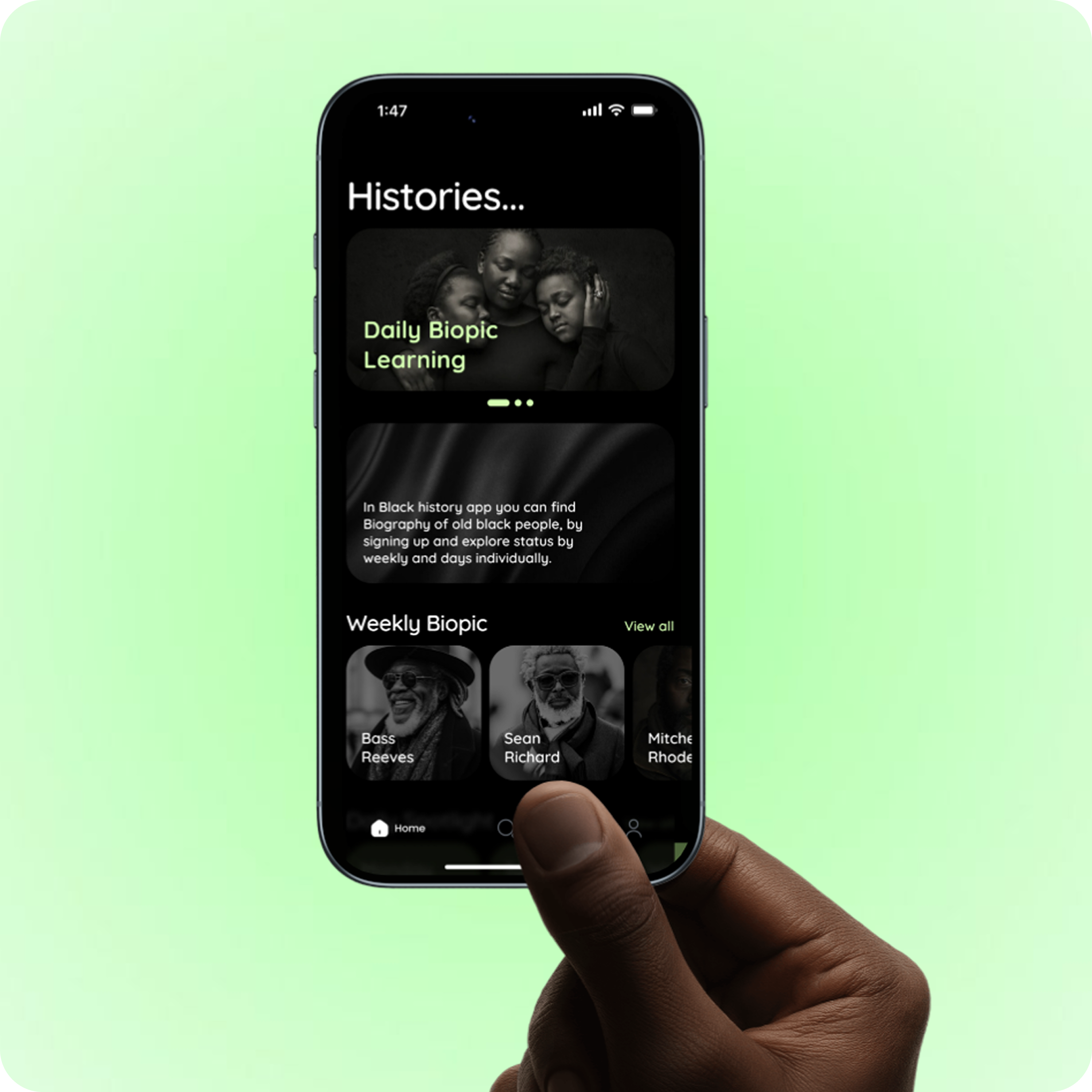 Rewrite Mobile App for Learning Historic Black Figures